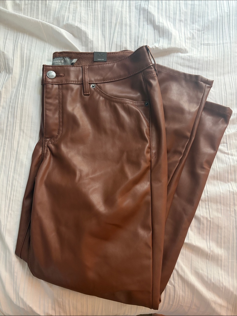 torrid Brown Faux Leather Jeans